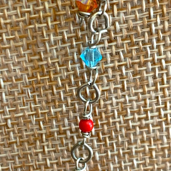 Caroline Simas Signed Cottagecore Enamel Butterfly Beaded Necklace - Picture 5 of 6